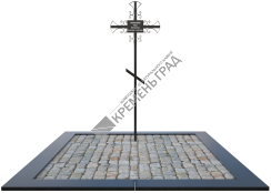 Крест металлический КМ-2 на могилу из гранита