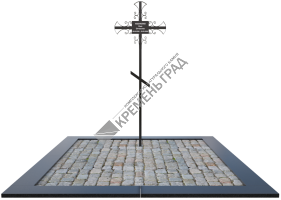 Крест металлический КМ-2 на могилу из гранита