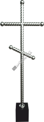 Крест из нержавейки К-3 на могилу из гранита