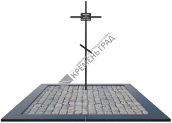 Крест металлический КМ-1 на могилу из гранита